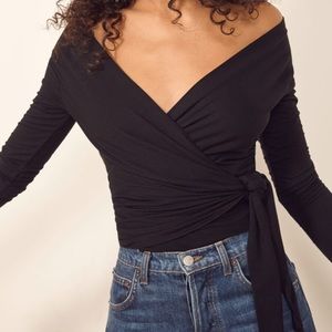Reformation wrap top